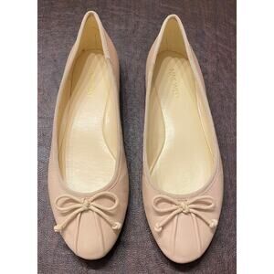 Nine West Classic Blush Nude Ballet Flats Bow Round Toe (9) Balletcore Soft Girl